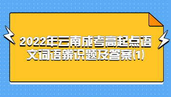 云南成考高起點(diǎn)語文詞語辨識(shí)題